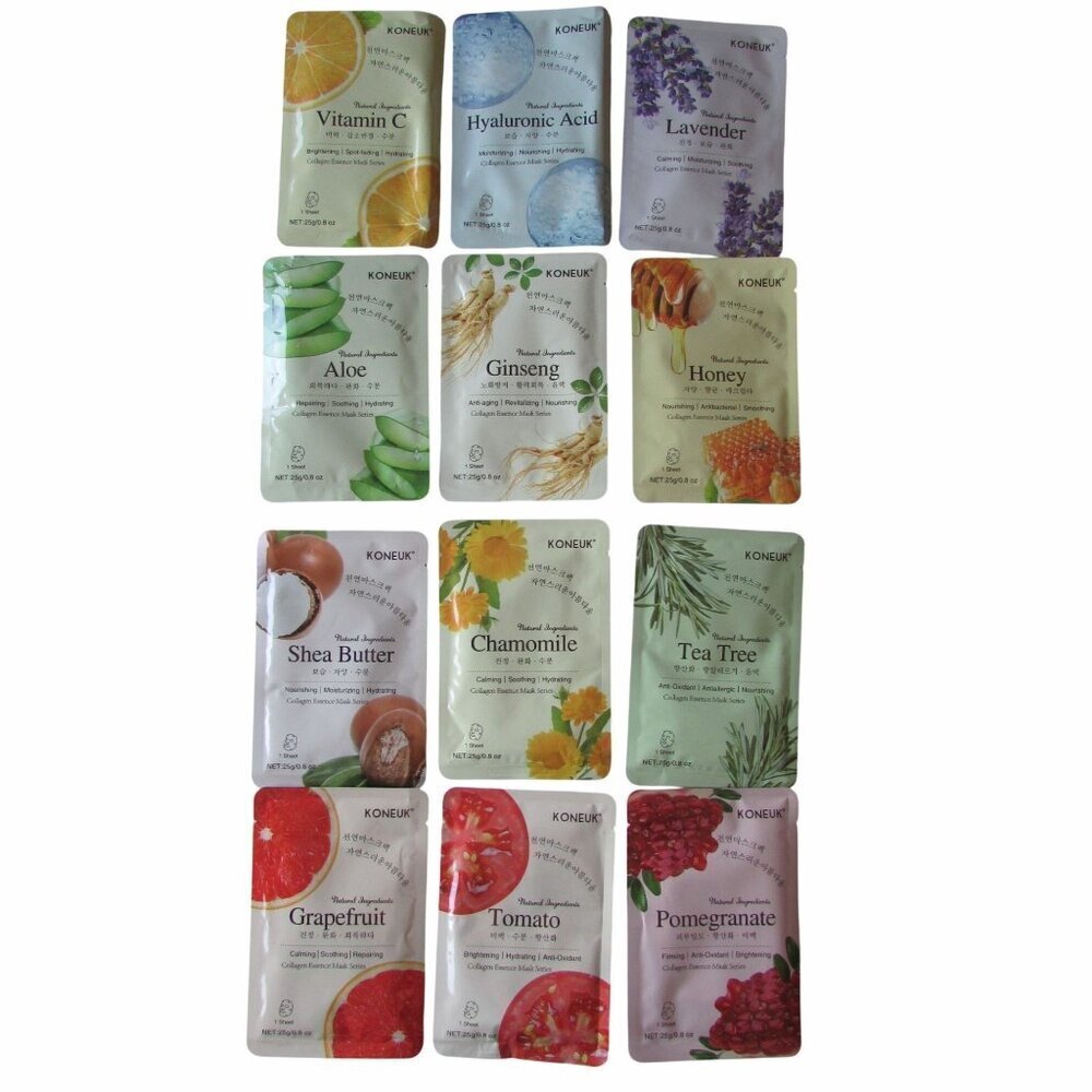 12 pk Koneuk Collagen Essence Facial Mask Skin Care Moisturizer